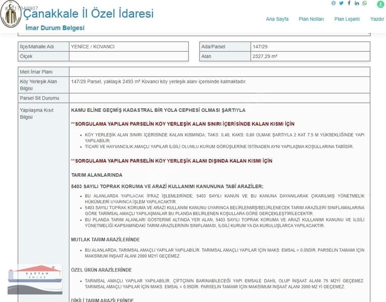 Çanakkale Yenice Kovancı Köyü satılık arsa – fotoğraf 20