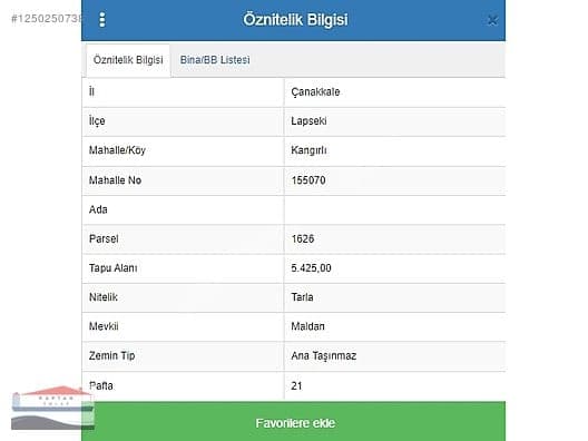 Çanakkale Lapseki Kangırlı Köyü satılık arsa – fotoğraf 4
