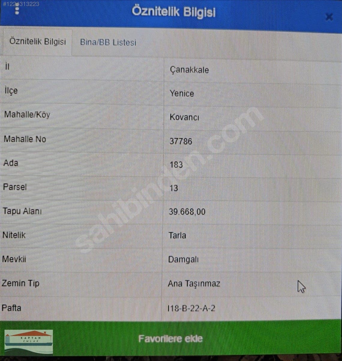 Çanakkale Yenice Kovancı Köyü satılık arsa – fotoğraf 4