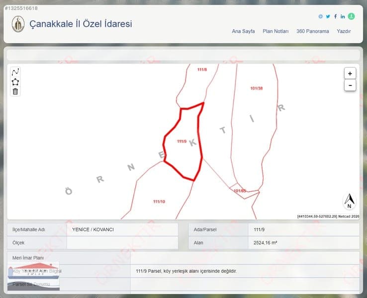 Çanakkale Yenice Kovancı Köyü satılık arsa – fotoğraf 3