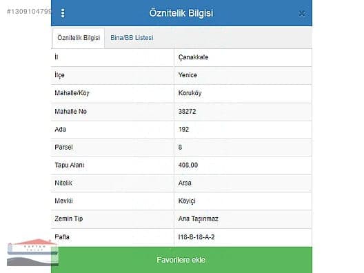 Çanakkale Yenice Koruköy Köyü satılık arsa – fotoğraf 10